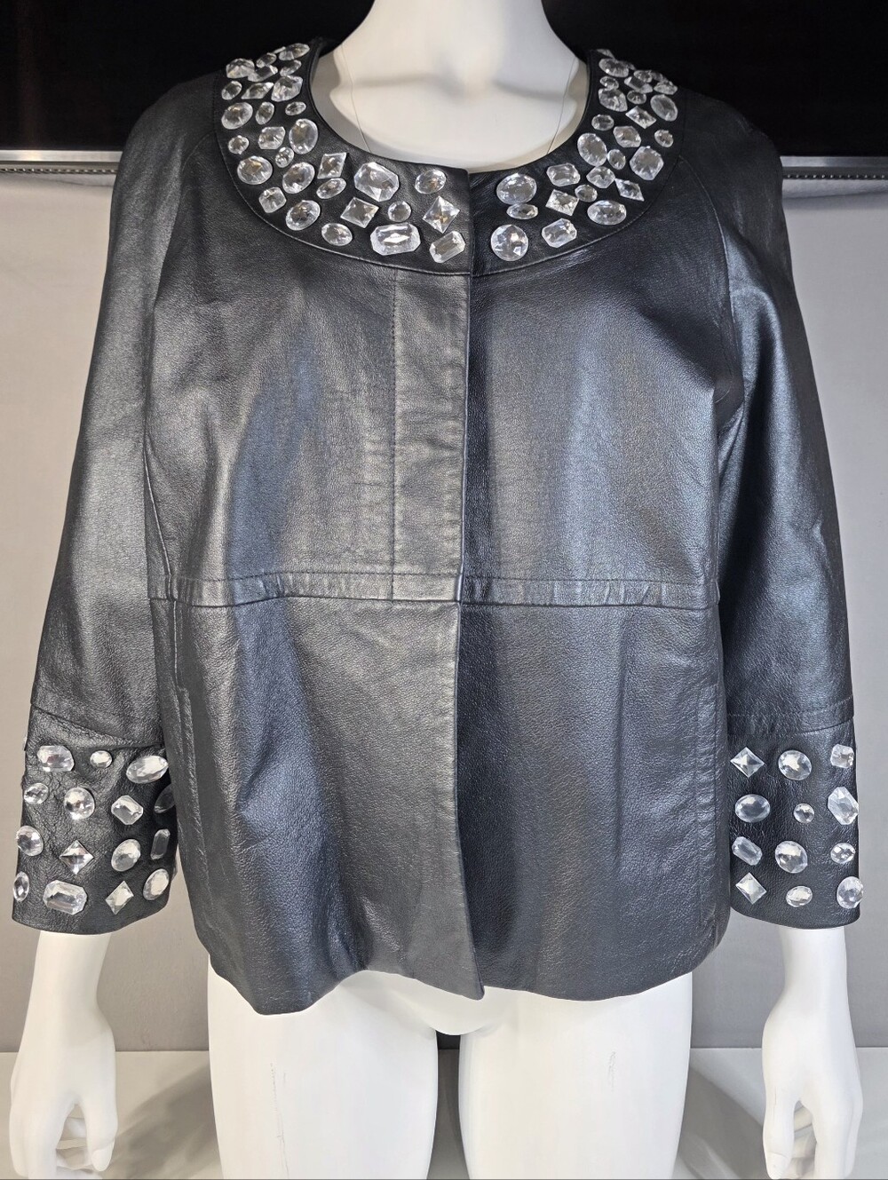 Sharif Studio Rare Vintage Genuine leather jacket Embellished Size Large